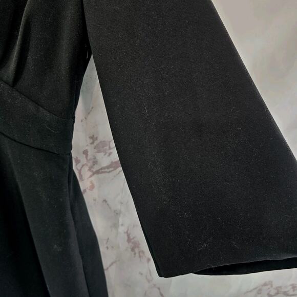 & Other Stories Dress Womens 6 Small Black Mini Skater Button V Plested Quarter - Picture 12 of 14